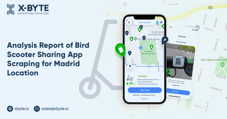 Analysis Report of Bird Scooter Sharing App Scraping for Madrid Location